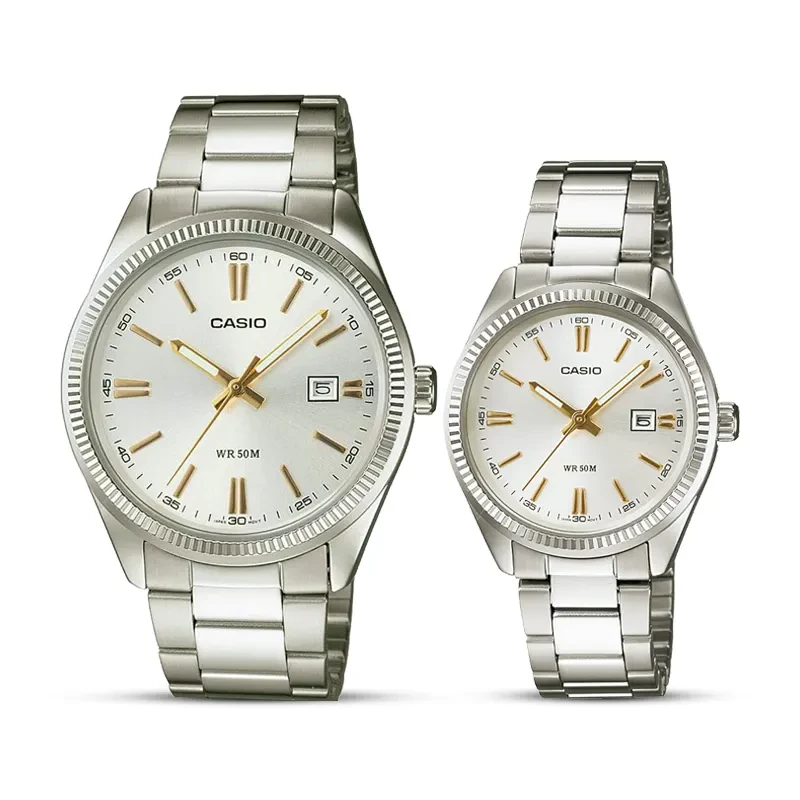 Casio Silver Dial Couple Watch MTP LTP-1302D-7A2