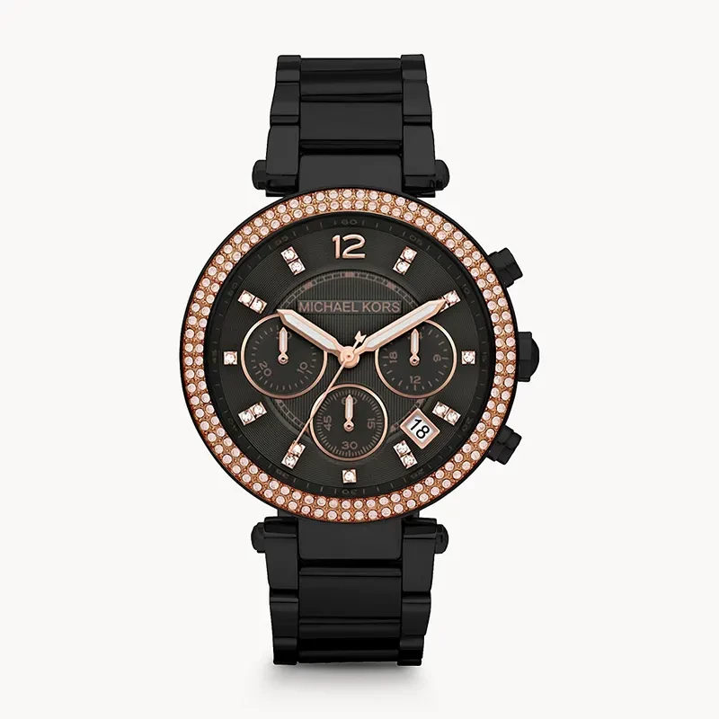 Michael Kors Parker Chronograph Black Dial Ladies Watch | MK5885