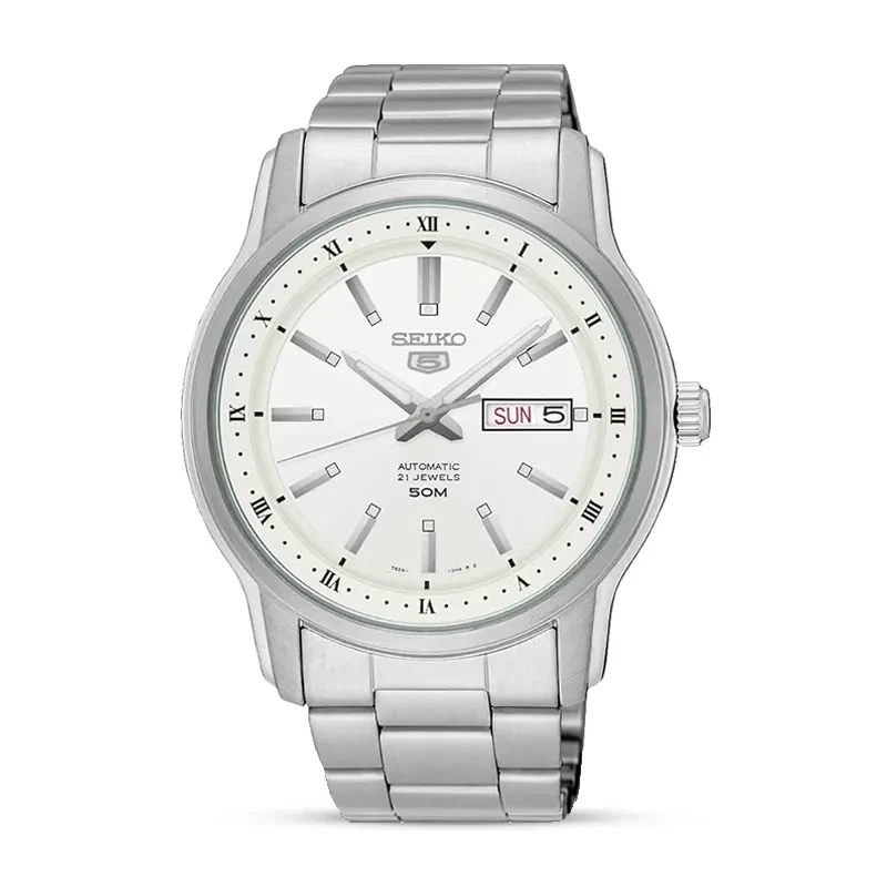 Seiko 5 Automatic White Dial Men’s Watch | SNKP09K1