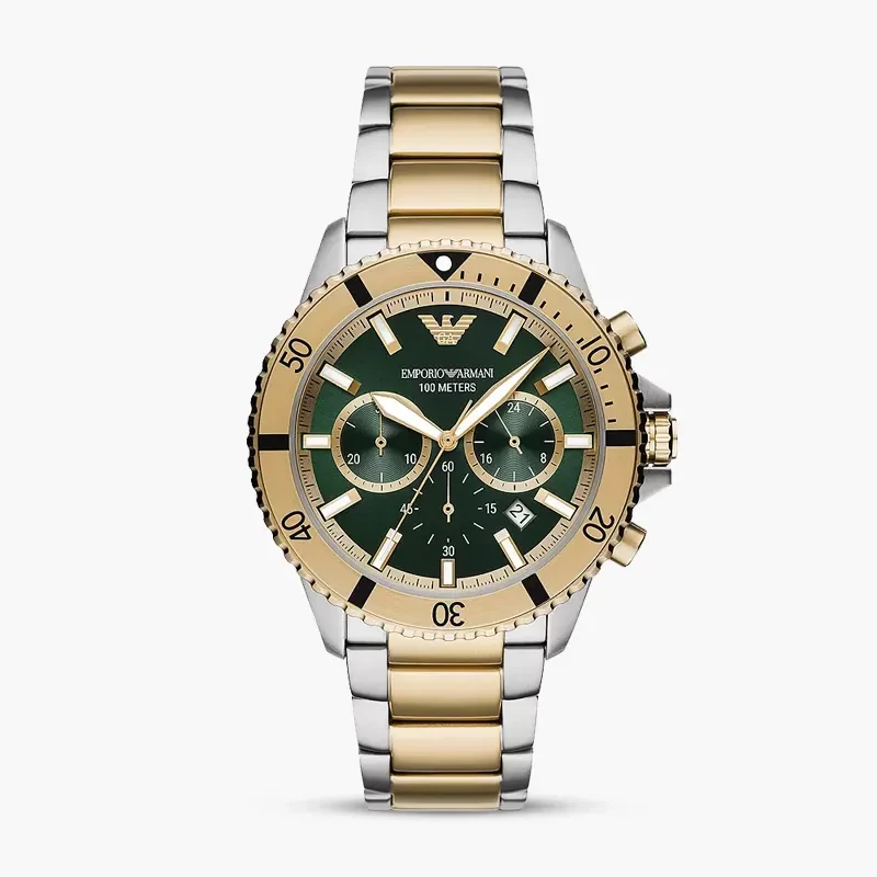 Emporio Armani World Explorer Chronograph Green Dial Men's Watch | AR11586