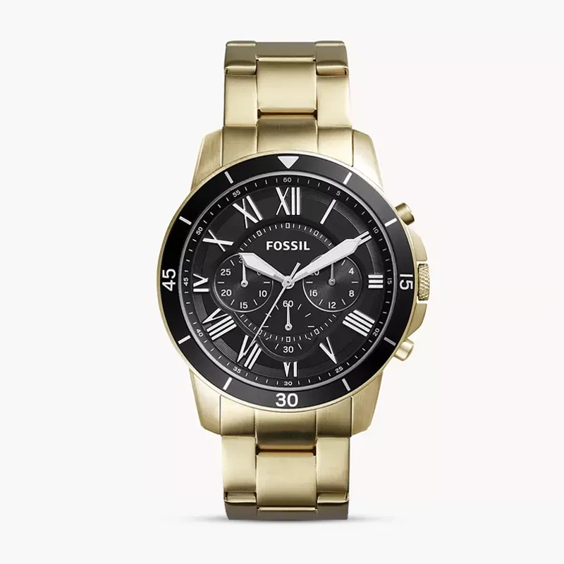 Fossil Grant Chronograph Black Dial Gold-tone Men's Watch | FS5267