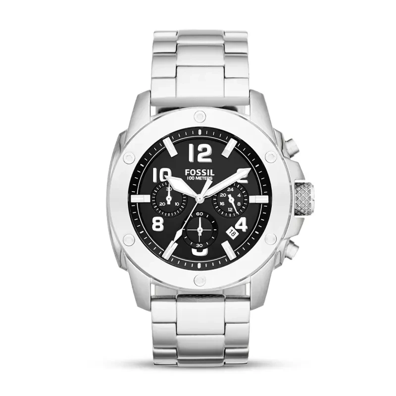 Fossil Modern Machine Automatic Black Stainless Steel Watch ME3080